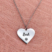 4 Pcs Set Heart Puzzle Four Leaf Clover Pendant Necklace Stainless Steel