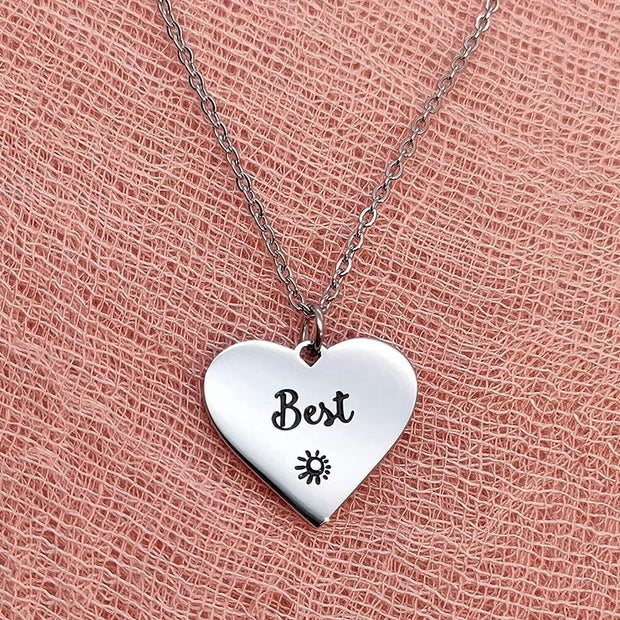 4 Pcs Set Heart Puzzle Four Leaf Clover Pendant Necklace Stainless Steel