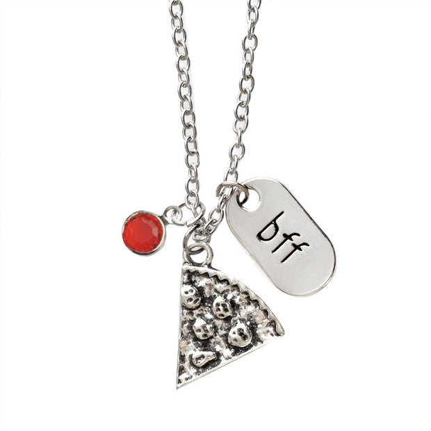 Best Friend Forever Pizza Necklace