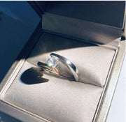 Cross two-color classic zircon creative ring ladies gold wedding color separation jewelry