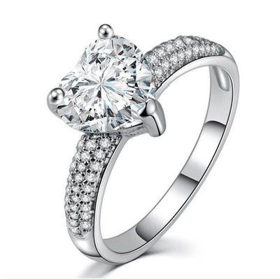 ride explosion heart-shaped zircon ring