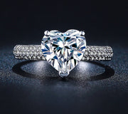 ride explosion heart-shaped zircon ring