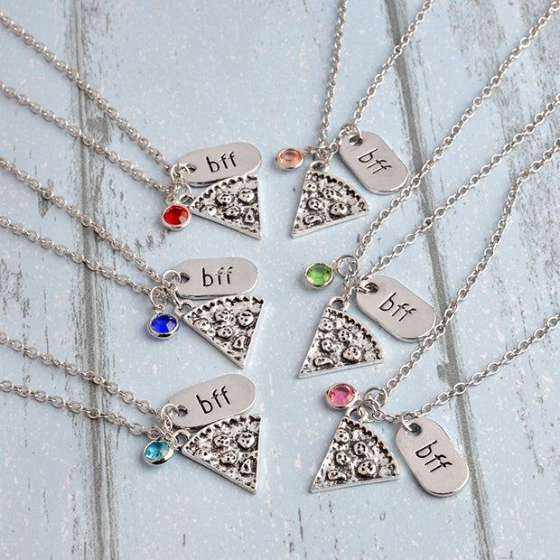 Best Friend Forever Pizza Necklace