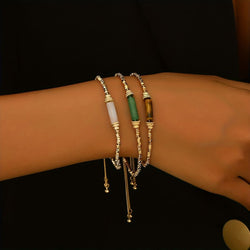 Chic Gold-Tone Beaded Bracelet Set