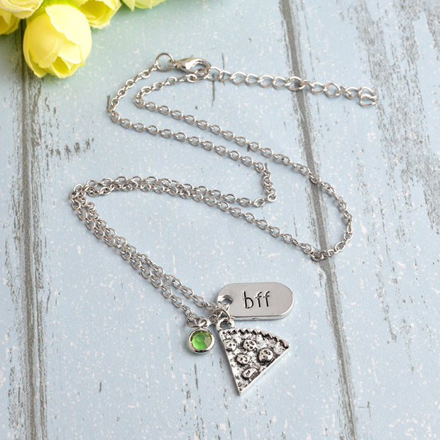Best Friend Forever Pizza Necklace