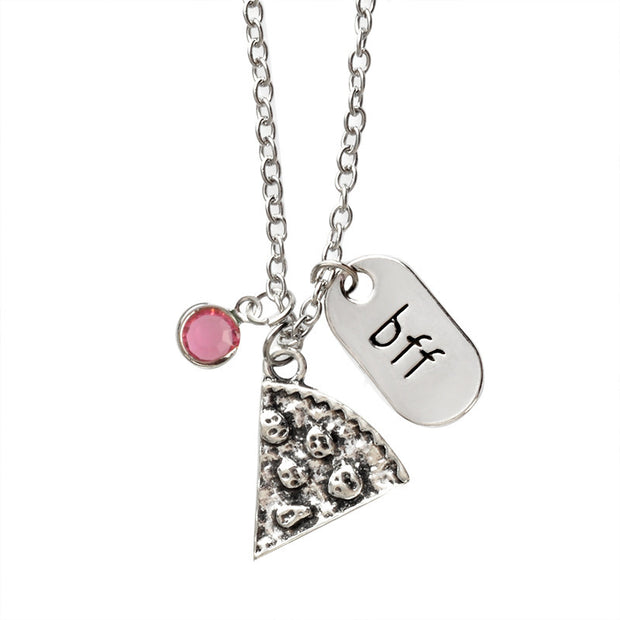 Best Friend Forever Pizza Necklace