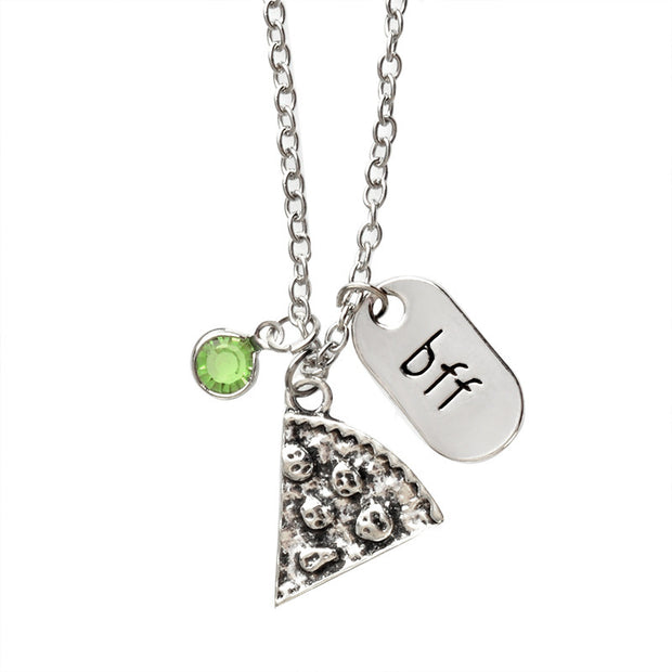 Best Friend Forever Pizza Necklace
