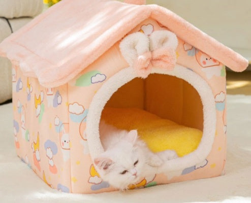 Foldable House Pet Bed