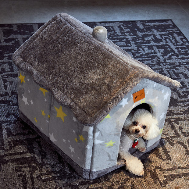 Foldable House Pet Bed