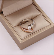 Cross two-color classic zircon creative ring ladies gold wedding color separation jewelry