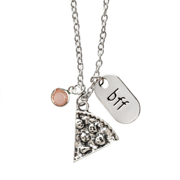 Best Friend Forever Pizza Necklace