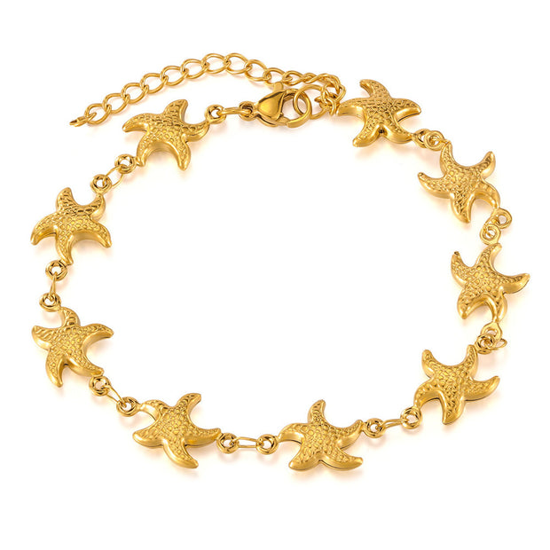 Ocean Series Titanium Steel Necklace Female Starfish Shell Pendant