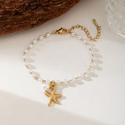 Ocean Series Titanium Steel Necklace Female Starfish Shell Pendant