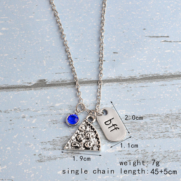 Best Friend Forever Pizza Necklace