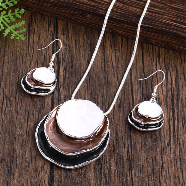 Fashion Creative Zinc Alloy Necklace Eardrops Suit