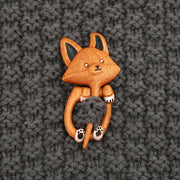 Wooden Animal Brooch Cute Gift Knitted Sweater