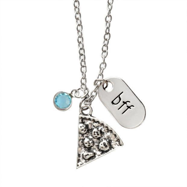 Best Friend Forever Pizza Necklace