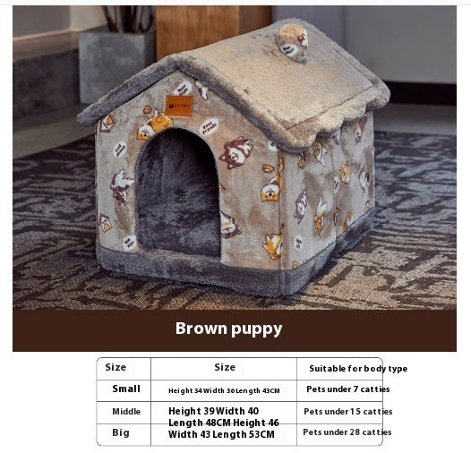 Foldable House Pet Bed