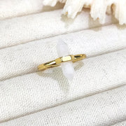 European And American Niche Retro Double Pointed Hexagon Prism Ring