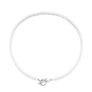New Stainless Steel Pearl OT Buckle Necklace