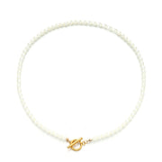 New Stainless Steel Pearl OT Buckle Necklace