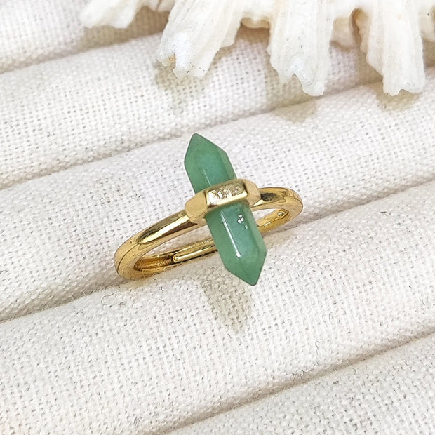 European And American Niche Retro Double Pointed Hexagon Prism Ring