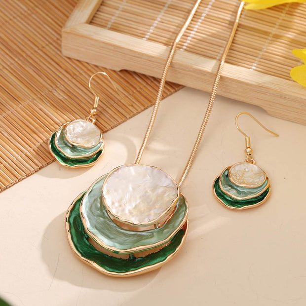 Fashion Creative Zinc Alloy Necklace Eardrops Suit