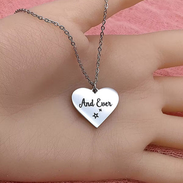 4 Pcs Set Heart Puzzle Four Leaf Clover Pendant Necklace Stainless Steel