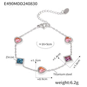 Gold Love Square Zircon Bracelet Light Luxury