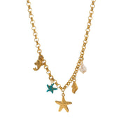 Ocean Series Titanium Steel Necklace Female Starfish Shell Pendant