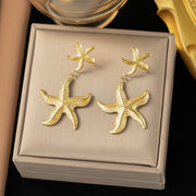 Ocean Series Titanium Steel Necklace Female Starfish Shell Pendant